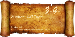 Zucker Gábor névjegykártya