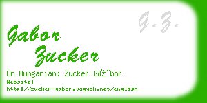 gabor zucker business card